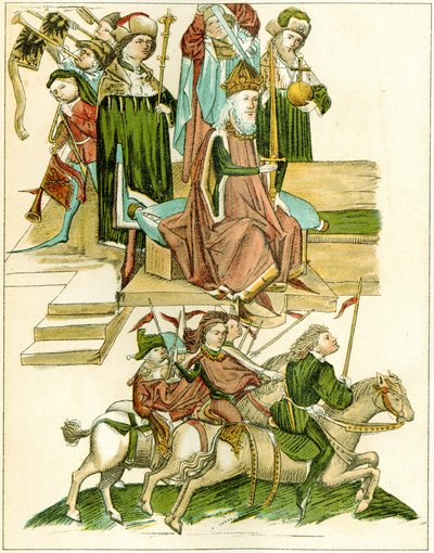 Federico I recibe Brandeburgo Copia de una ilustración de la crónica ilustrada de Richental, c. 1440 de Unbekannt