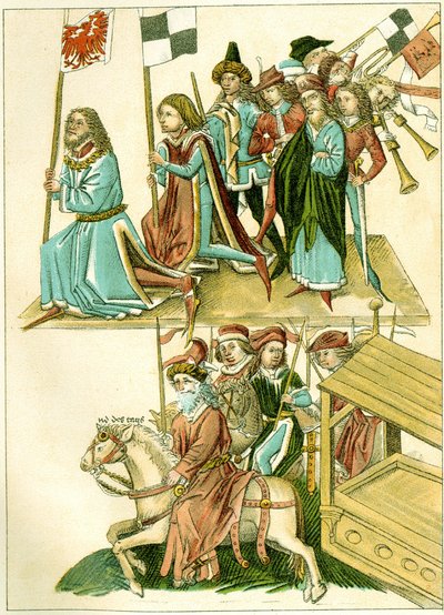 Federico I recibe Brandeburgo. Copia de una ilustración de la crónica ilustrada de Richental, c. 1440 de Unbekannt