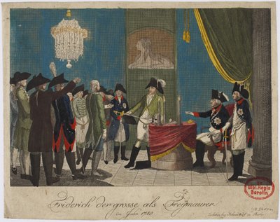 Federico el Grande como masón en 1740 de Unbekannt
