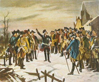 Federico el Grande da un discurso...en vísperas de la Batalla de Leuthen, 5 de diciembre de 1757, 1936 de Unbekannt