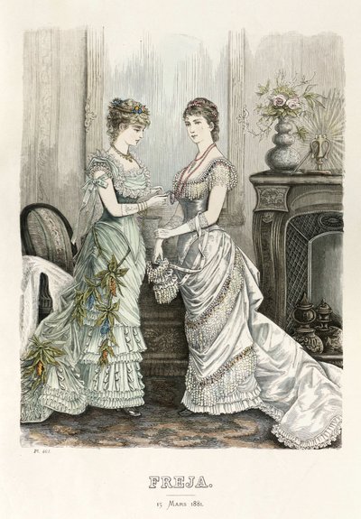 Freja revista ilustrada de moda escandinava 1881, ilustración n.º 6 de Unbekannt