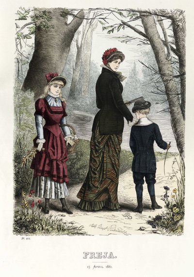 Freja revista ilustrada de moda escandinava 1881, ilustración n.º 8 de Unbekannt