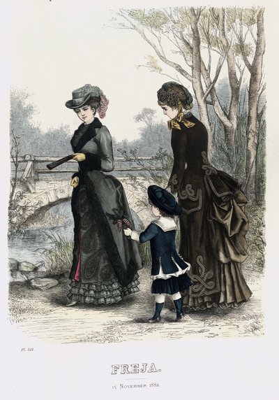 Freja revista ilustrada de moda escandinava 1882, ilustración n.º 21 de Unbekannt