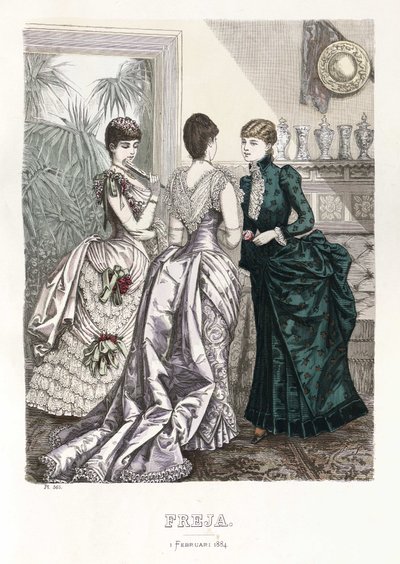 Freja revista ilustrada de moda escandinava 1884, ilustración n.º 3 de Unbekannt