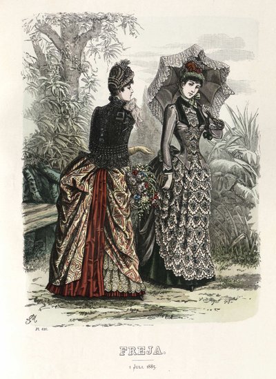 Freja revista ilustrada de moda escandinava 1885, ilustración n.º 13 de Unbekannt
