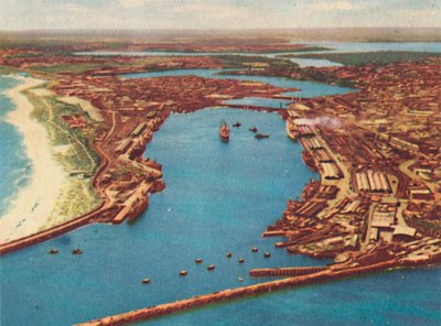 Puerto de Fremantle desde el Aire, c1947 de Unbekannt