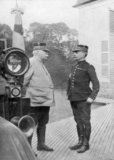 Generales franceses de la Primera Guerra Mundial Joseph Joffre y Ferdinand Foch, Flandes, 1914 de Unbekannt