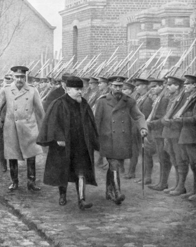 El Presidente francés Raymond Poincare y el Rey Jorge V, diciembre de 1914 de Unbekannt