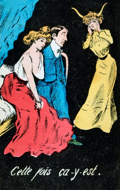 Caricatura de adulterio francés, c. 1900 de Unbekannt