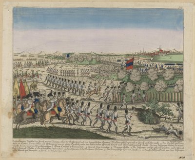 Tropas francesas y rusas en la colina de Zürichberg en la Primera Batalla de Zúrich, c. 1810 de Unbekannt