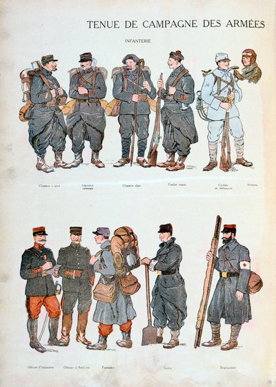 Uniformes del ejército francés, Primera Guerra Mundial, 1914 de Unbekannt