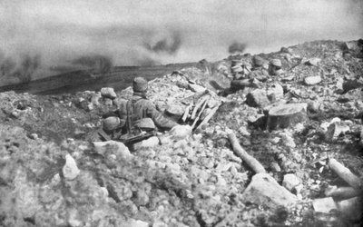 Asalto de artillería francesa en la cresta de Eparges, cerca de Verdún, Francia, 2 de agosto de 1915 de Unbekannt