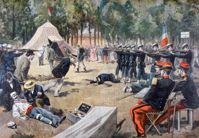 Maniobras militares francesas: trabajadores de primeros auxilios, 1897 de Unbekannt