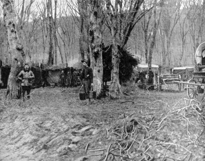 Área de descanso francesa y cocina de sopa detrás de las líneas, Primera Guerra Mundial, 1915 de Unbekannt