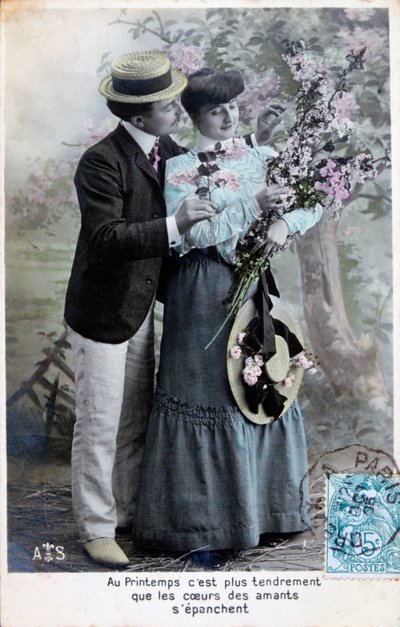 Postal romántica francesa, c. 1900 de Unbekannt