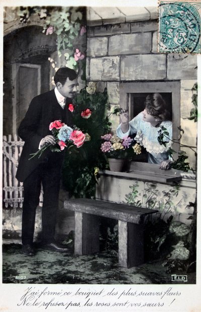 Postal romántica francesa, c. 1900 de Unbekannt