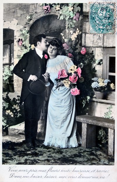 Postal romántica francesa, c1900 de Unbekannt