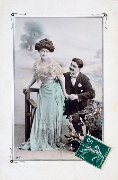 Postal romántica francesa, c1900 de Unbekannt