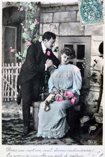 Postal romántica francesa, c1900 de Unbekannt