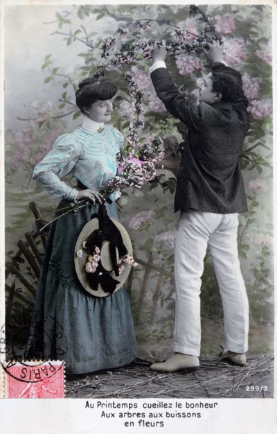 Postal romántica francesa, c. 1900 de Unbekannt