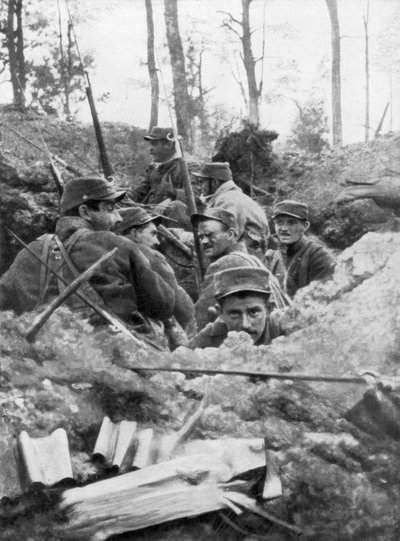 Tropas francesas en el sistema de trincheras de Calonne, Francia, julio de 1915 de Unbekannt