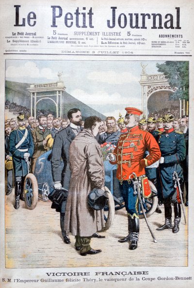 El francés Leon Thery, ganador de la Copa Gordon Bennett en automovilismo, 1904 de Unbekannt