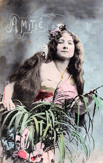 Amistad, postal vintage francesa, c1900 de Unbekannt