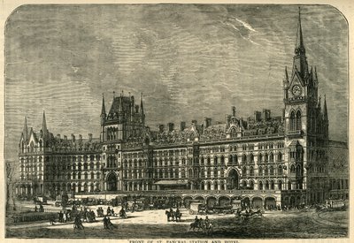 Frente de la Estación y Hotel de St. Pancras, c1876 de Unbekannt