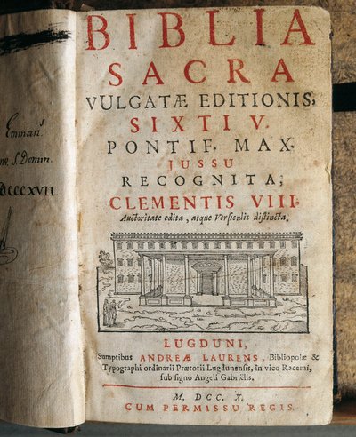 Frontispicio de la Sagrada Biblia de Sixto V (1520-1590) de Unbekannt