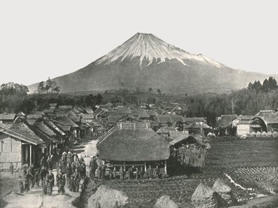 Fujiyama, la montaña sagrada, desde el pueblo de Jedzumi, Japón, 1895 de Unbekannt