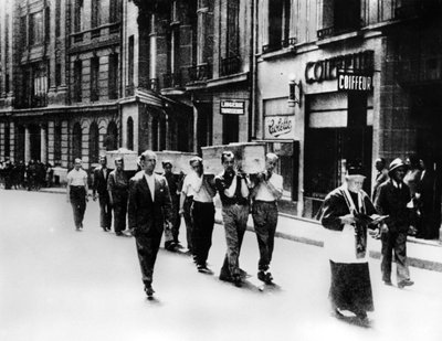Procesión fúnebre de miembros de la Resistencia Francesa, París, 1944 de Unbekannt