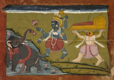 Gajendra Moksha: La salvación del rey de los elefantes, 1800s de Unbekannt