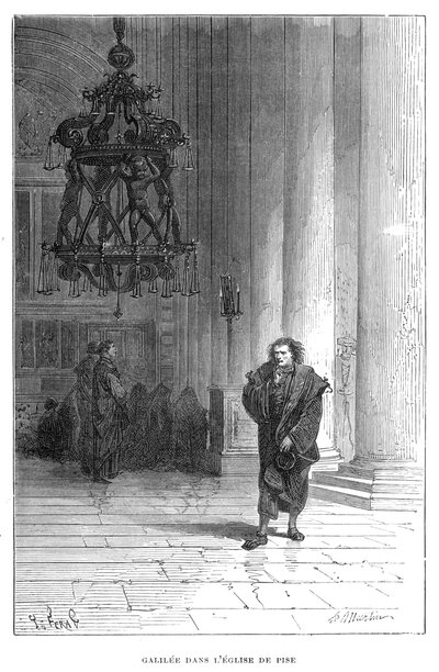 Galileo observando el balanceo del candelabro en la Catedral de Pisa, c1584 1870 de Unbekannt