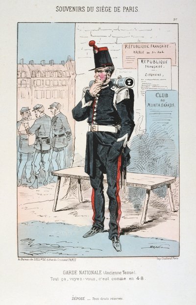 Garde Nationale antiguo uniforme, Sitio de París, Guerra Franco-Prusiana, 1870-1871 de Unbekannt