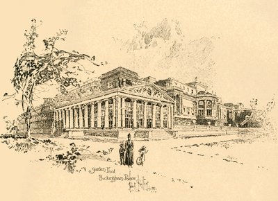Fachada del jardín, Palacio de Buckingham, Westminster, Londres, c. 1890 de Unbekannt