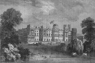 Fachada del jardín del Palacio de Buckingham, Westminster, Londres, c1875-1878 de Unbekannt
