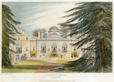 Fachada del jardín de Chiswick House, Hounslow, Londres, 1823 de Unbekannt