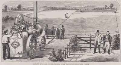Motor de arado de vapor de doble cilindro de Garrett & Sons y equipo, c. 1862 de Unbekannt