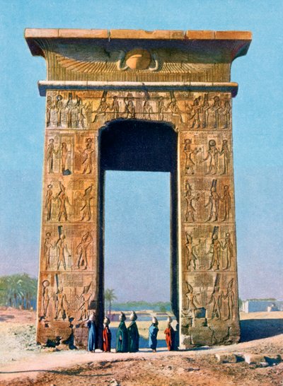 Entrada al complejo del Templo de Karnak, Luxor, Egipto, siglo XX de Unbekannt