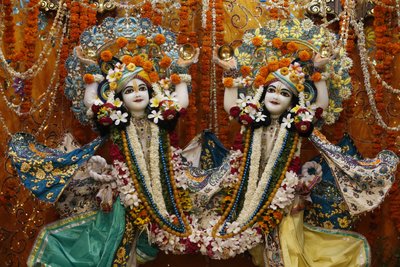 Murthis de Gaura Nitai en el templo Krishna-Balaram, Vrindavan de Unbekannt
