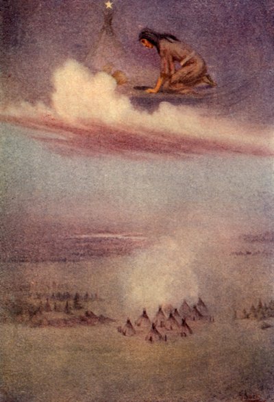 Mirando hacia abajo, vio el campamento de los Blackfeet, 1914 de Unbekannt