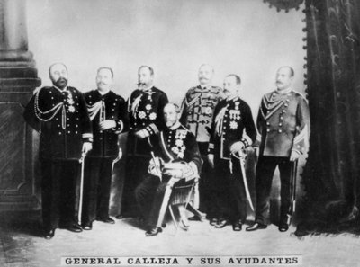 General Calleja y su Estado Mayor, c1910 de Unbekannt