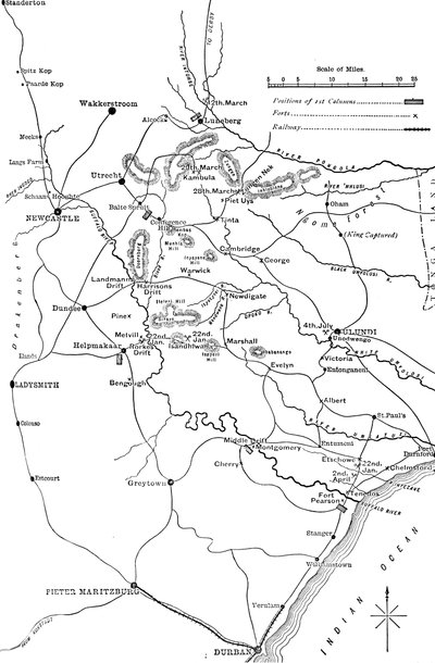 Plan General de las Operaciones en Zululandia, 1879, c. 1880 de Unbekannt