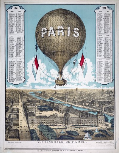 Vista general de París, Francia de Unbekannt
