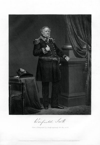 General Winfield Scott, general del ejército de los Estados Unidos, diplomático y candidato presidencial, 1862-1867 de Unbekannt