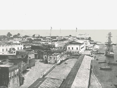 Vista general de la capital, Zanzíbar, 1895 de Unbekannt