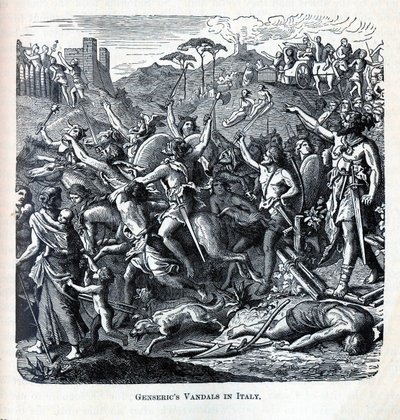 Los vándalos de Genserico en Italia, 1882 de Unbekannt