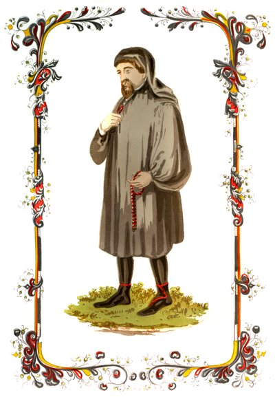 Geoffrey Chaucer, autor, poeta, filósofo, burócrata y diplomático inglés del siglo XIV, c1850 de Unbekannt