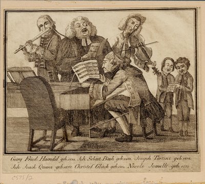 Georg Friedrich Haendel, Johann Sebastian Bach, Giuseppe Tartini, Johann Joachim Quantz, Christoph W de Unbekannt