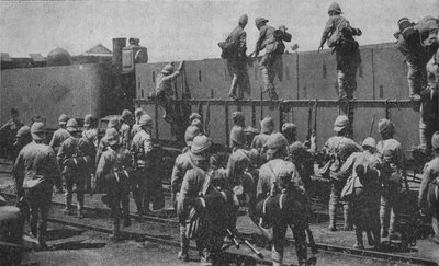 Subiendo a un tren blindado, 1902 de Unbekannt